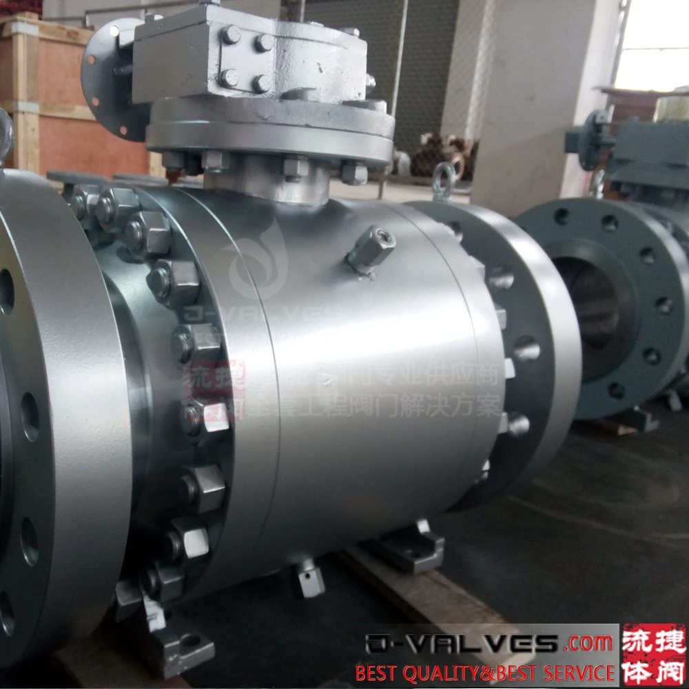API6d Forged Steel&A105 Large Diameter Trunnion Type Fixed Flange Ball Valve