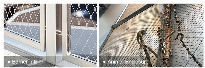 Stainless Steel Ferrule Wire Rope Mesh Tiger Cage Mesh