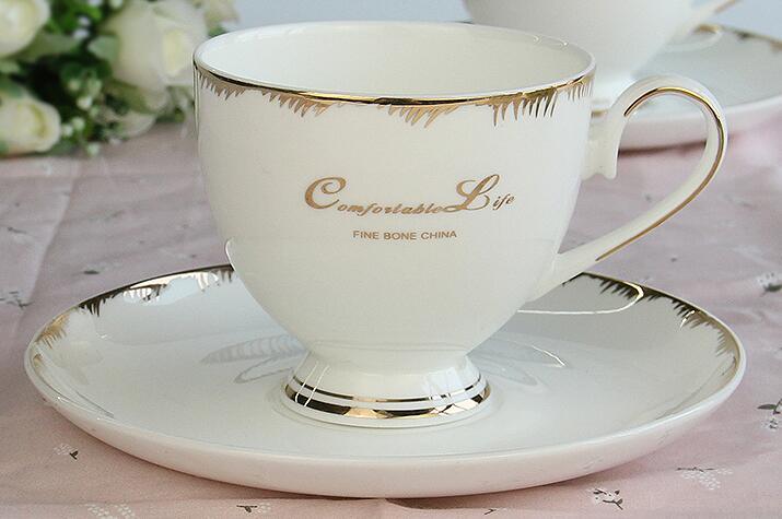 European Fine Bone China Cup Cappuccino Coffee Cup with Saucers Bone China Cup and Saucer