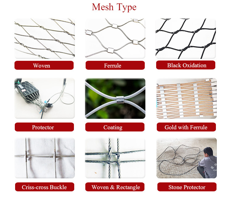 Inox Security Screen Mesh Stainless Steel Wire Rope Mesh