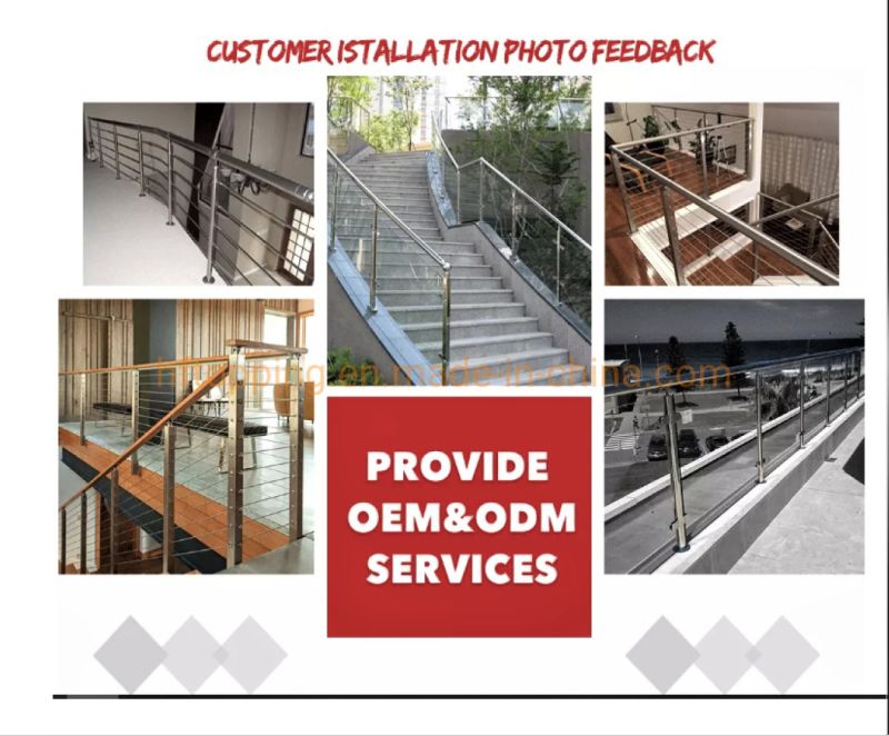 Durable 316/304 Stainless Steel Handrail / Railing / Balustrade with Stainless Wire Cable
