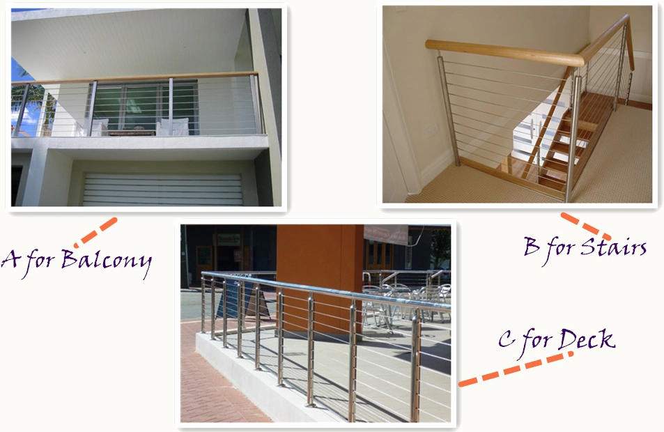 Stainless Steel Balustrade / Stainless Steel Cable Railing System