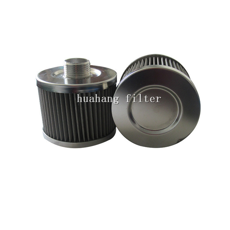 304 316 stainless steel wire mesh pleated suction oil filter element with thread