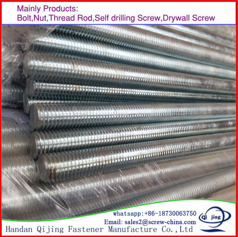 Carbon Steel Q235 High Stength Gr8.8 DIN975 Galvanized Threaded Rod