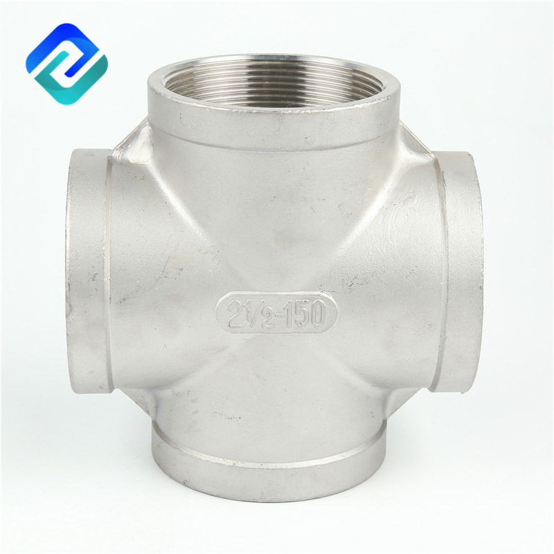 Natural Gas Threaded Stainless Steel Pipe Fittings Cross