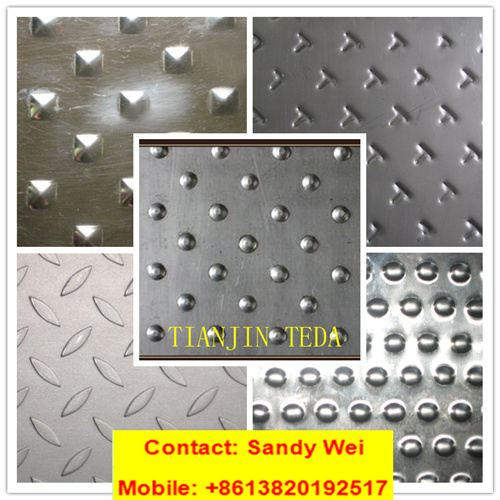 Floor Anti-Slide Diamond Checkered Tread Stainless Steel Plate 304 201 420
