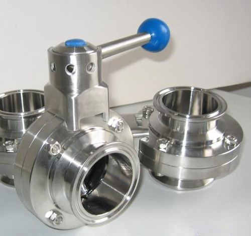 Sanitary Stainless Steel Round Flanged Thread Butterfly Valve