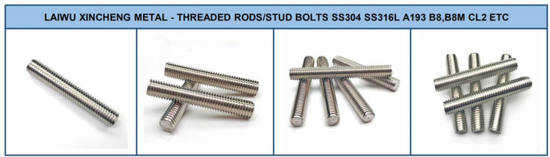 Stainless Steel SS304 SS316 316L A193 B8 B8m Cl2 Threaded Rods / Stainless Thread Bar