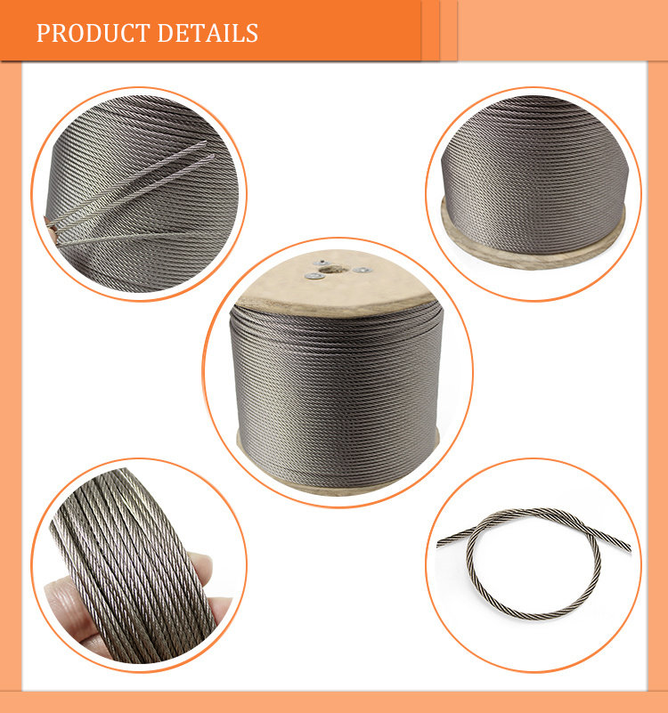 304 316 Stainless Steel Wire Rope Cable Reprocessed for Fence Wire Mesh