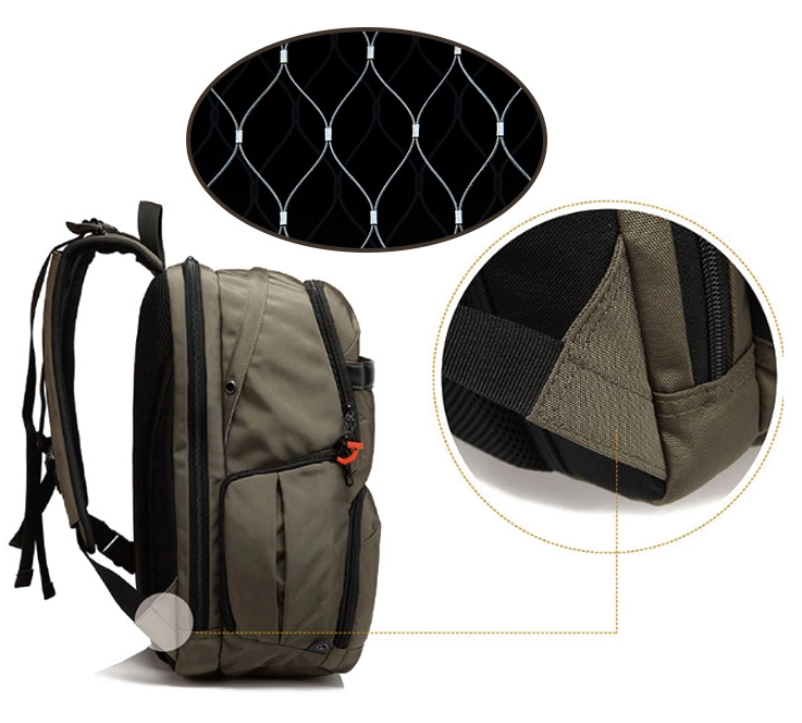 Stainless Steel Wire Rope Mesh Bag Anti Theft for Backpack