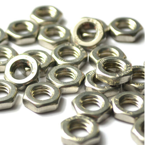 Stainless Steel Thin Hexagon Nuts Jam Thin Nut Half Nut M3 to M8 Metric Qty