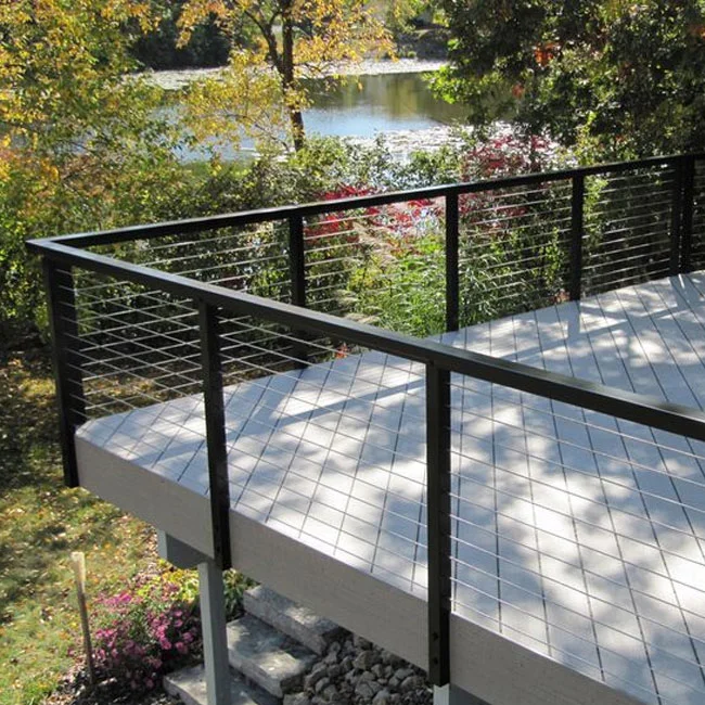 Patio Stainless Steel Wire Balustrade / Steel Cable Railing Stainless Steel Handrail