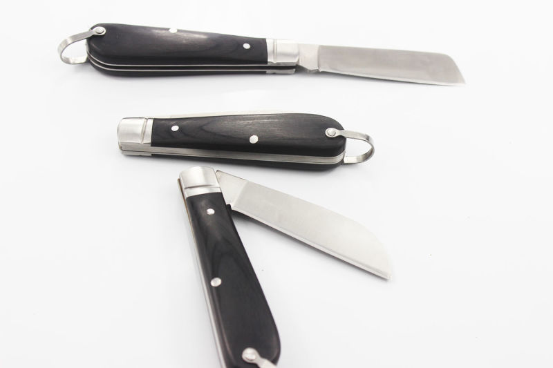 Colorful Wood Handle, Stainless Steel Blade, Polishing Blade Folding Pocket Knife