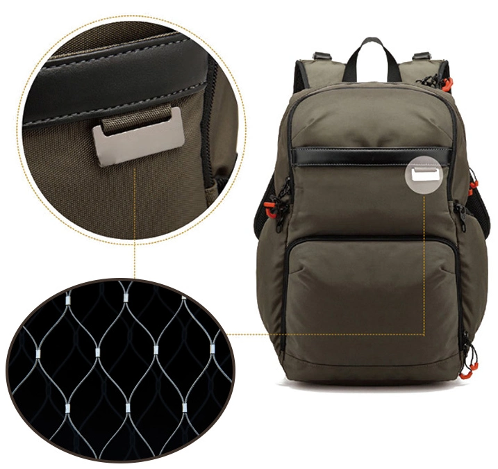 Stainless Steel Wire Rope Mesh Bag Anti Theft for Backpack