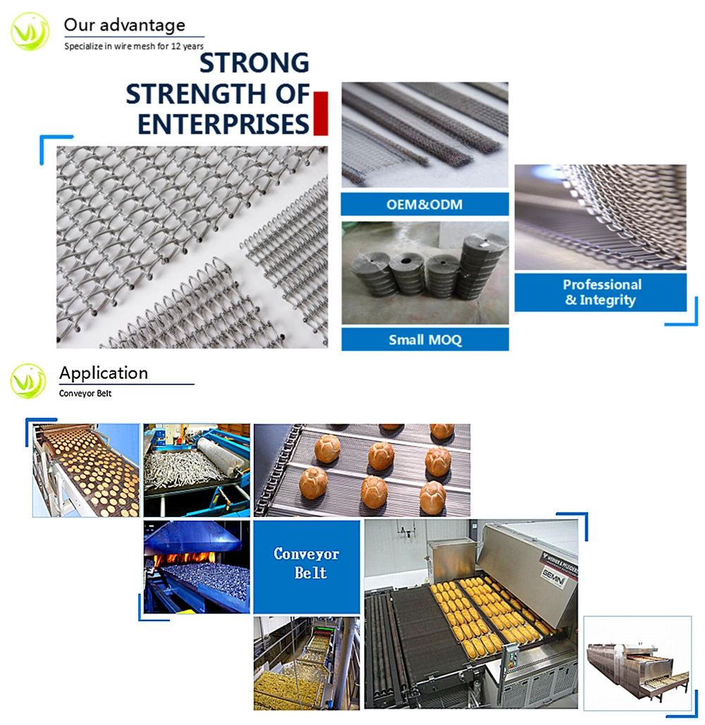 316 Stainless Steel Mesh Chain Link Conveyor Belt for Baking