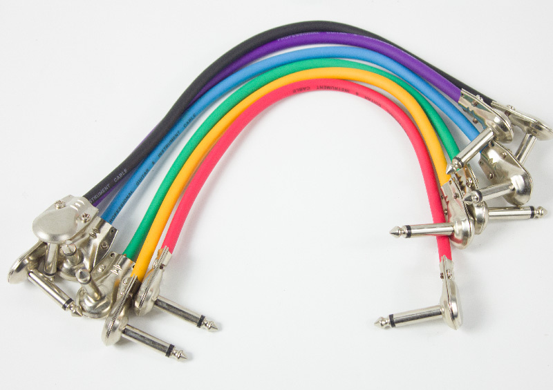 Multicolor AV Electric Guitar Flexible Patch Cable with Connector 6.35 1/4" Elbow Jack