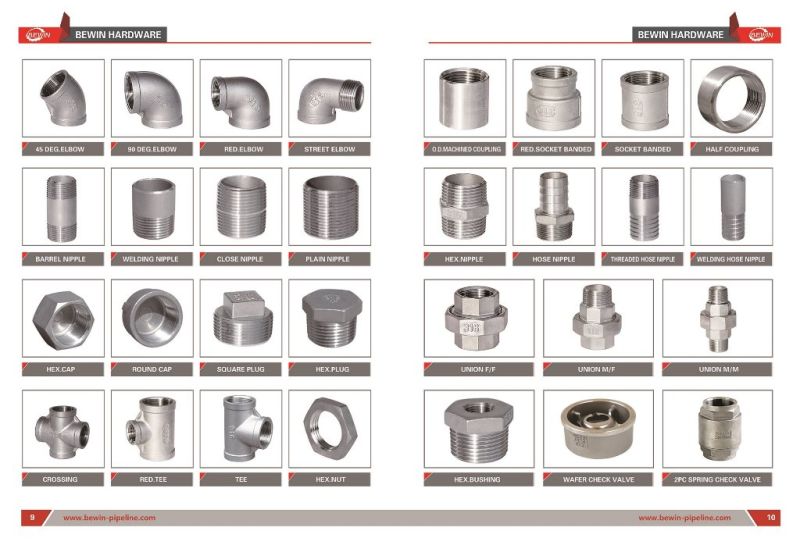 Stainless Steel Threaded SS304/316 Pipe Fittings for Water Supply