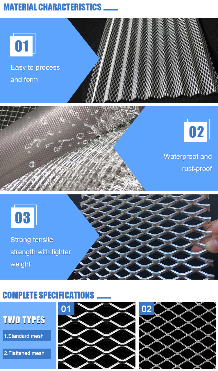 Corrosion Resistance Firm Finely Processed Aluminium Expanded Metal Mesh