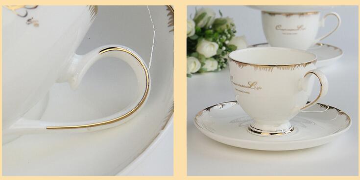 European Fine Bone China Cup Cappuccino Coffee Cup with Saucers Bone China Cup and Saucer