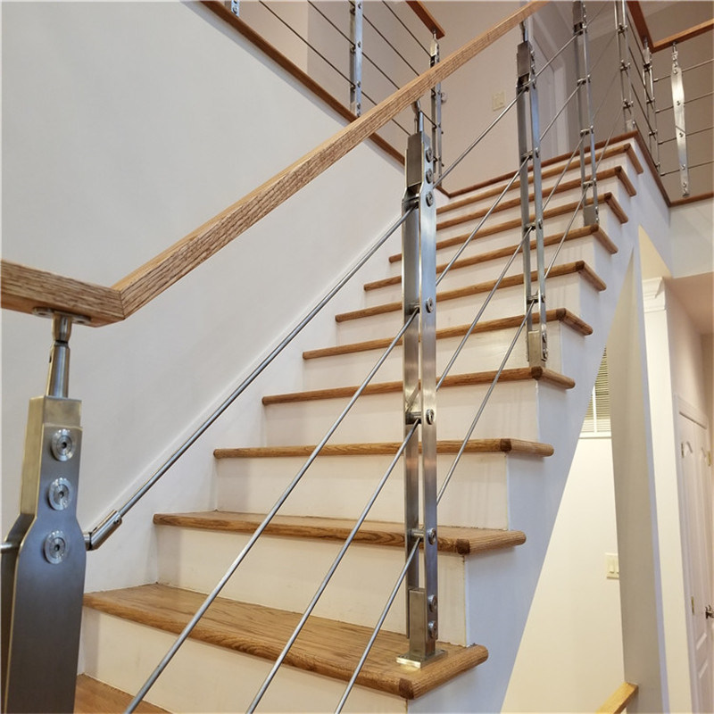 Indoor Round Tube Stainless Steel Stair Railing with Rod