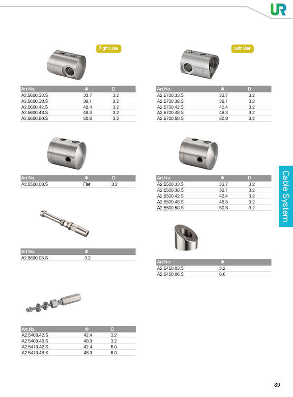 Stainless Steel Post Wire Rope Handrail Fittings