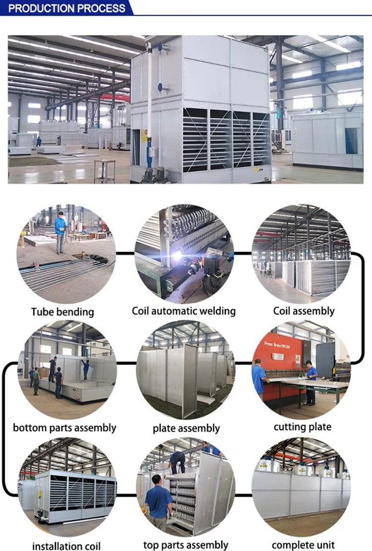 Frozen Food Plant R717 Ammonia Nh3 Compressor Cooling Evaporative Condenser with Stainless Steel Coil