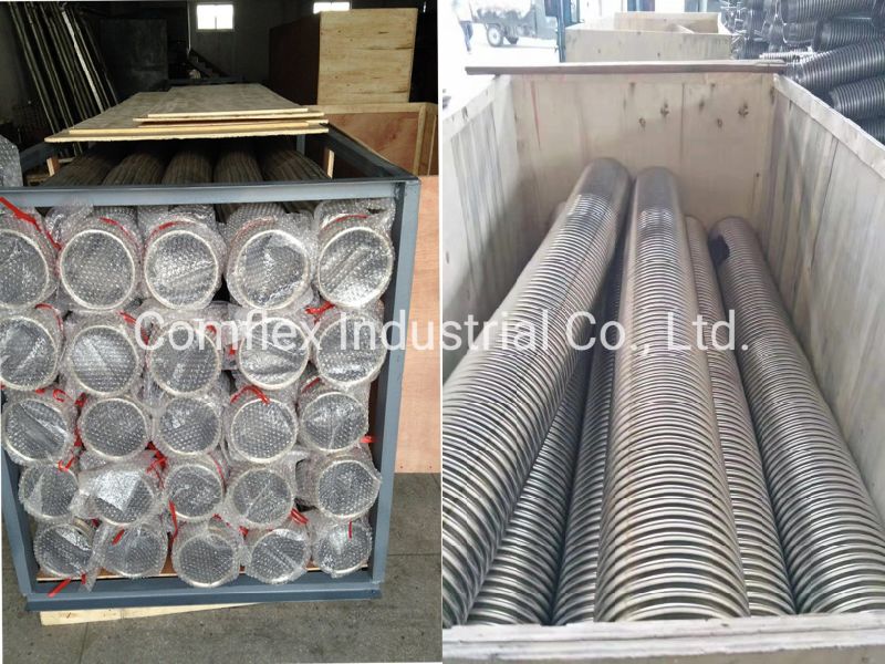 Stainless Flex Tubing with Fitting, Helical Braiding Stainless Steel Corrugated Flexible Tube#