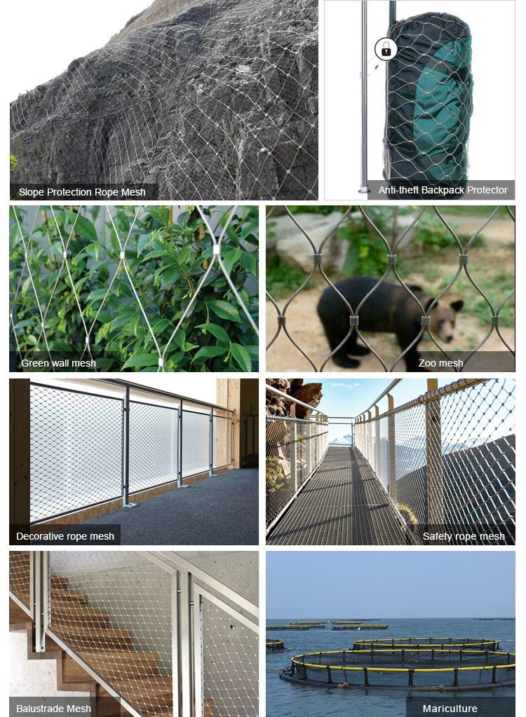 Stainless Steel Zoo Mesh Cable Rope Mesh Fencing