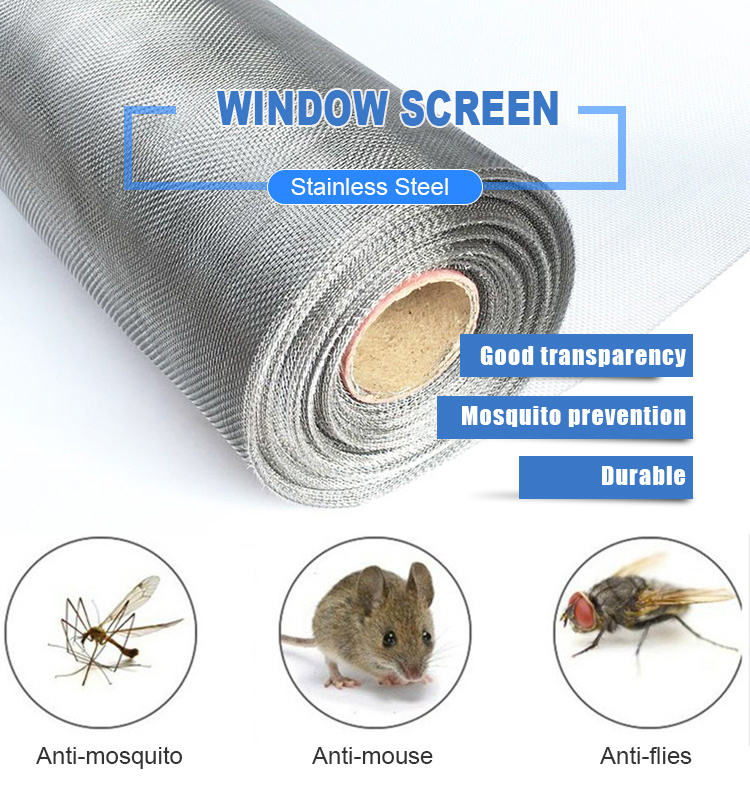 Stainless Steel Insect Screen 304 Grade Screening Window Screen