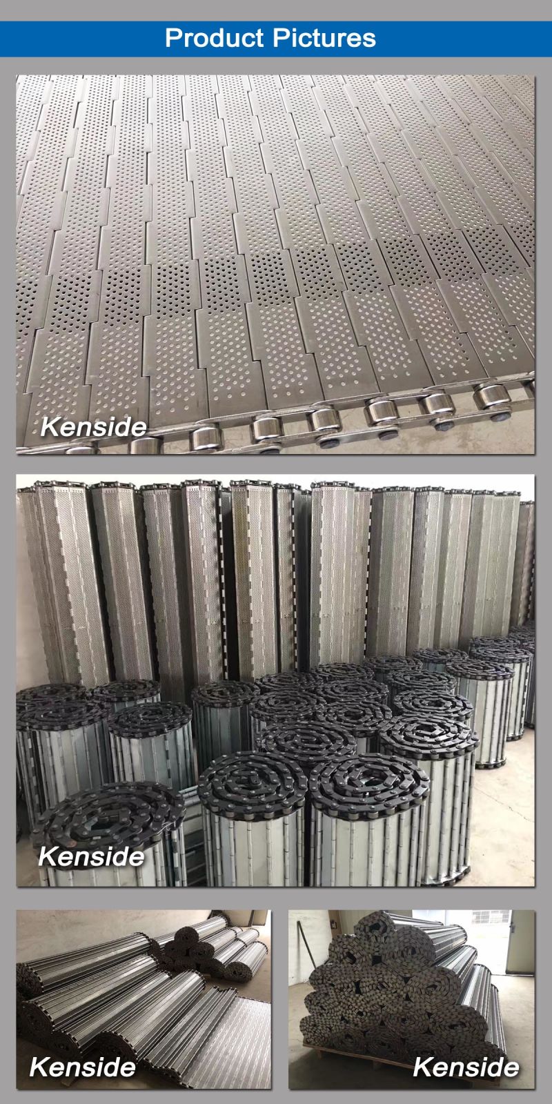 Professional Stainless Steel 304 Perforated Linked Plate Chain Conveyor Belt