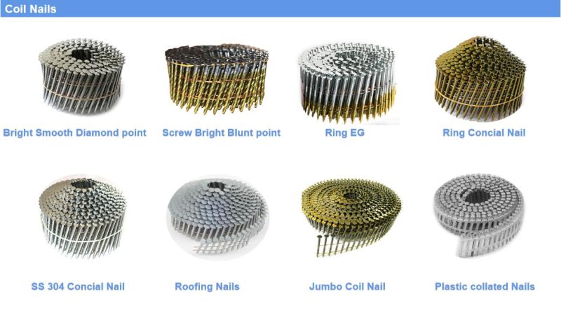 Flat Top Wire Welded Stainless Steel Coil Nails