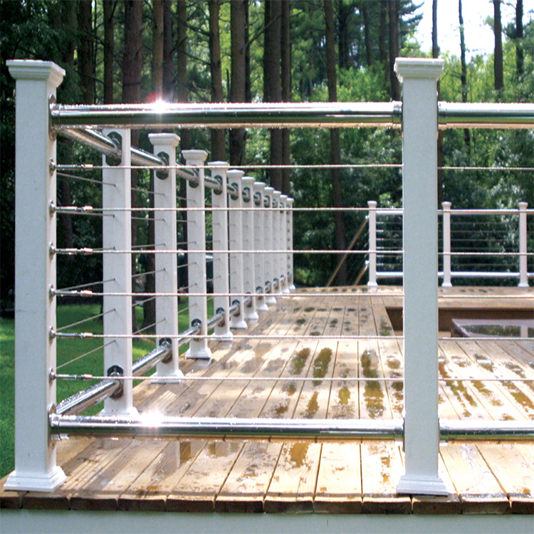 Modern Custom Stainless Steel Balustrade, Stainless Steel Cable Railingstair