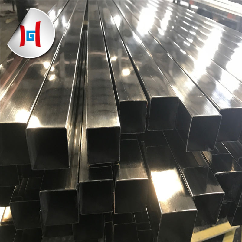 Decorative Mirrored Square Stainless Steel Pipe 600grit Welded Stainless Steel Pipe