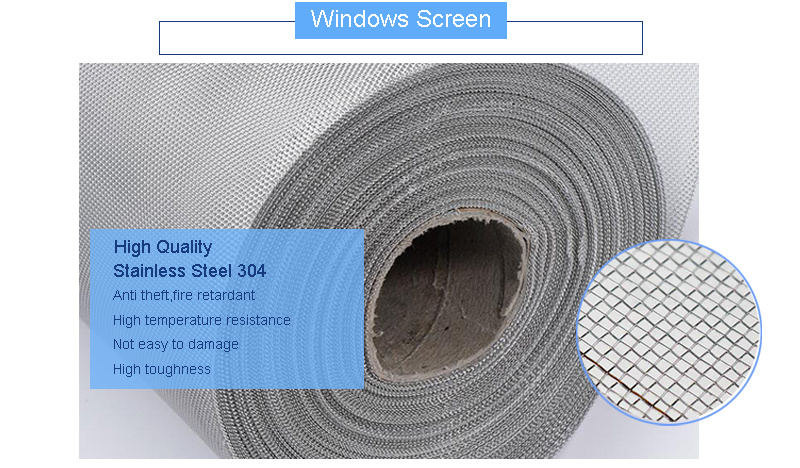 Stainless Steel Wire Mesh Window Screen Anti-Mosuqito Wire Mesh