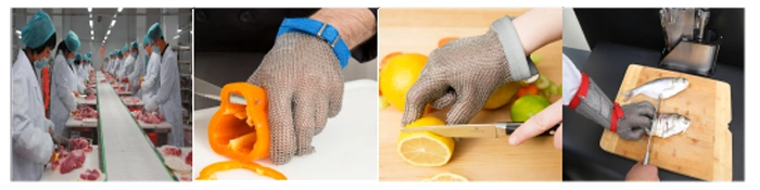 Stainless Steel Wire Ring Net Safety Protection Food Grade Five-Finger 304 Stainless Steel Gloves