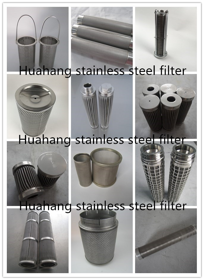 Stainless steel metal perforated plate mesh sintered filter element