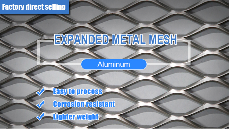 Corrosion Resistance Firm Finely Processed Aluminium Expanded Metal Mesh