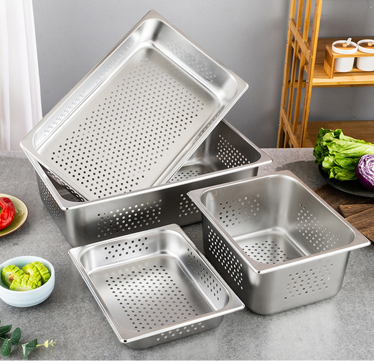 Heavybao Full Size Gn Pans Stainless Steel Perforated Gn Pan