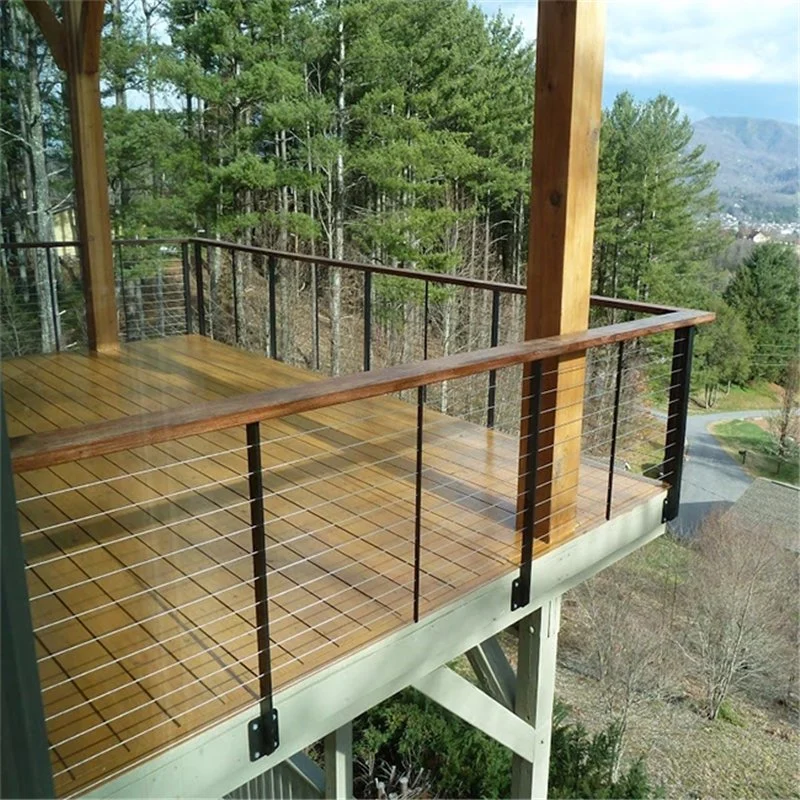 Stainless Steel Wire Rod Railing Design for Front Porch