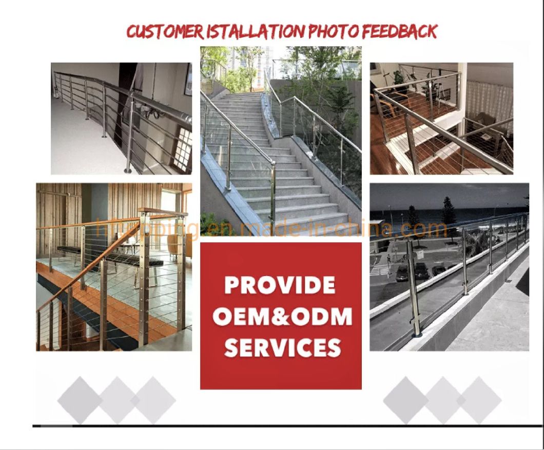 Stainless Steel Balustrade / Railing / Handrail Stainless Steel Post with Steel Rod/Bar