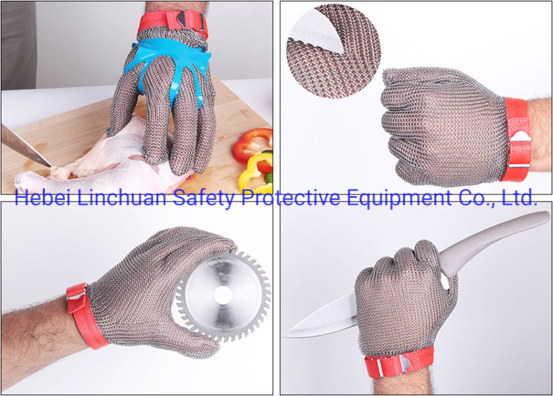 Anti-Cutting 316 Stainless Steel Welded Ring Mesh Glove for Butchering