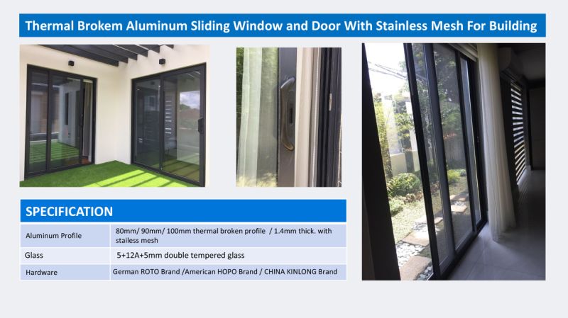 Double Thermal Break Window and Door System with Stainless Mesh