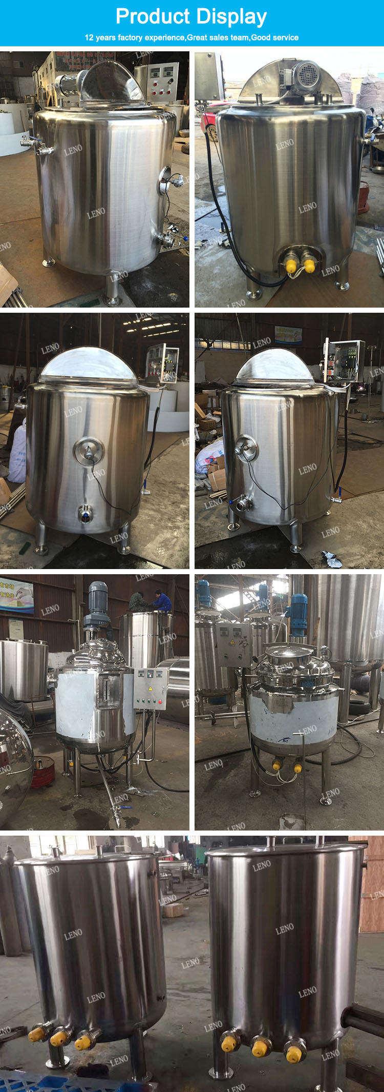 Price of Stainless Steel Mixing Tank with Agitator Homogenizing Blending Tank for Ice Cream