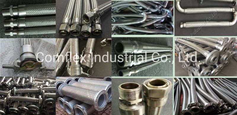 Stainless Flex Tubing with Fitting, Helical Braiding Stainless Steel Corrugated Flexible Tube#