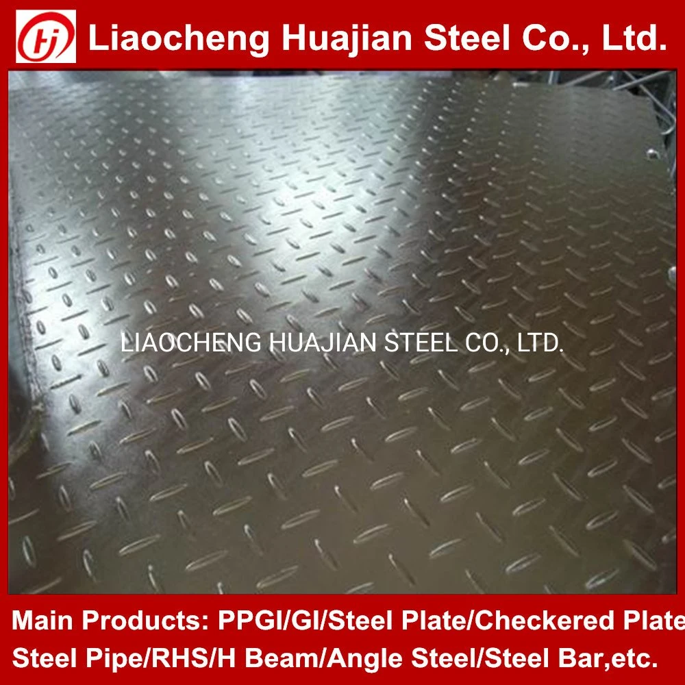 A36 Mild Checkered Steel Plate Black Steel Checkered Chequered Sheet in Stock