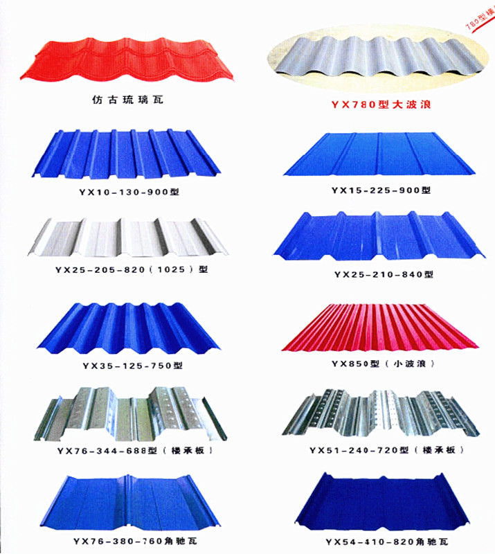 Corrugated Color Steel Sheets Roof / Wall Metal Claddings