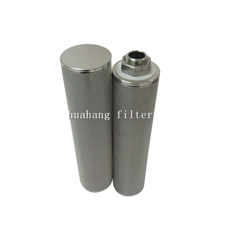 High temperature resistant reusable liquid filtering stainless steel woven mesh sintered filter cartridge with threaded interface