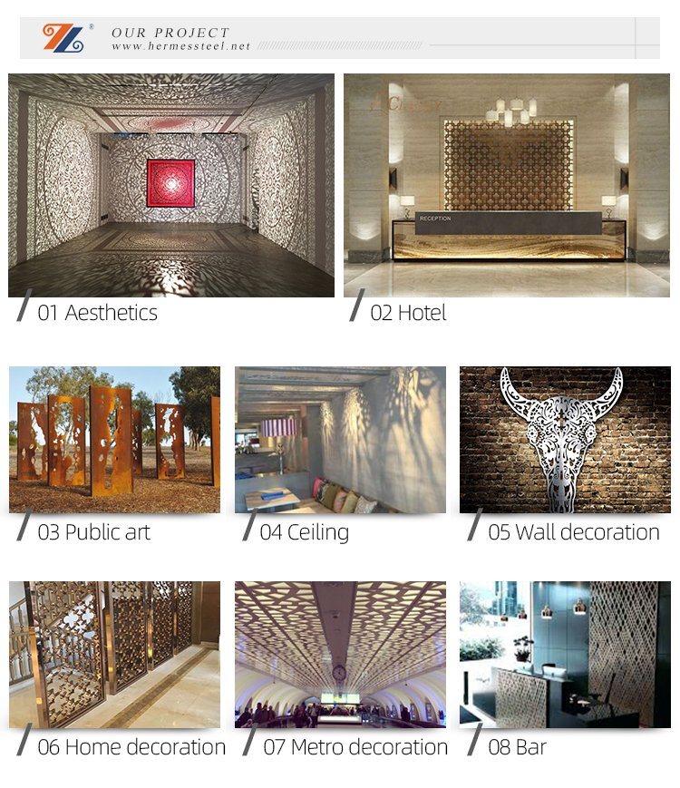 ceiling Decorative 1.5mm Customized Stainless Steel Image Perforated Plate for Interior Decoration