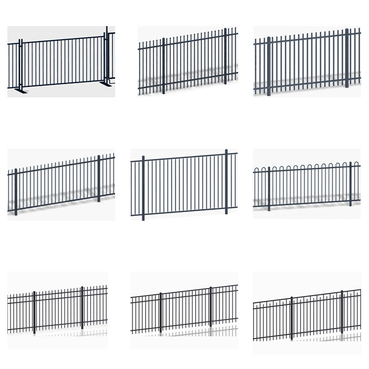 Rod Top Powder Coated Residential Steel Fence