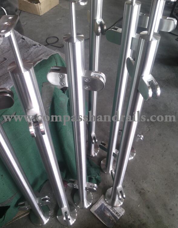 304 Stainless Steel Square Tube Fence Post for 40*50mm Glass Clamp